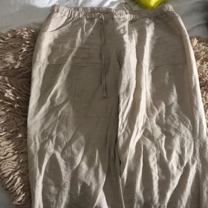 Beige linen pants